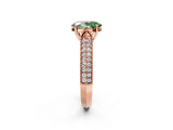 Rose gold Fancy Green Oval Cut Cut Pave Split Shank Engagement Ring with Four-Prong Setting_2