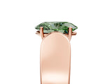Rose gold Fancy Green Oval Cut Diamond Channel Set Solitaire Ring with Four-Prong Setting_17