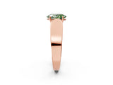 Rose gold Fancy Green Oval Cut Diamond Channel Set Solitaire Ring with Four-Prong Setting_26