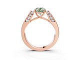 Rose gold Fancy Green Oval Cut Diamond Channel Set Solitaire Ring with Four-Prong Setting_27