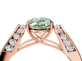 Rose gold Fancy Green Oval Cut Diamond Channel Set Solitaire Ring with Four-Prong Setting_28