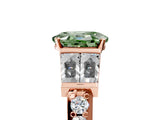 Rose gold Fancy Green Oval Cut Diamond Engagement Ring with Baguette Side Stones and Channel Set Band_24