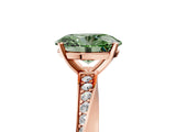 Rose gold Fancy Green Oval Cut Diamond Engagement Ring with Side Stone Accents and Four-Prong Setting_65