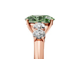 Rose gold Fancy Green Oval  Cut Diamond Five-Stone Prong Set White Gold Ring_37