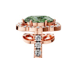 Rose gold Fancy Green Oval Cut Diamond Floral Halo Split Shank Prong Setting Ring_5