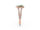 Rose gold Fancy Green Oval Cut Diamond Halo Split Shank Engagement Ring_63