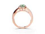 Rose gold Fancy Green Oval Cut Diamond Halo Split Shank Engagement Ring_64