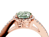 Rose gold Fancy Green Oval Cut Diamond Halo Split Shank Engagement Ring_65