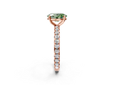 Rose gold Fancy Green Oval  Cut Diamond Pavé Band with Four-Prong Setting_4