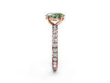Rose gold Fancy Green Oval  Cut Diamond Pavé Band with Four-Prong Setting_5