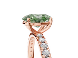 Rose gold Fancy Green Oval  Cut Diamond Pavé Band with Four-Prong Setting_8