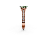 Rose gold Fancy Green Oval  Cut Diamond Pave Band with Four-Prong Setting_37