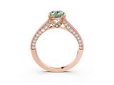 Rose gold Fancy Green Oval  Cut Diamond Pave Band with Four-Prong Setting_38