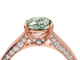 Rose gold Fancy Green Oval  Cut Diamond Pave Band with Four-Prong Setting_39