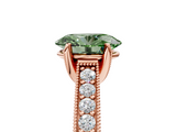 Rose gold Fancy Green Oval  Cut Diamond Pave Band with Four-Prong Setting_40