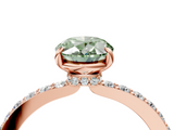 Rose gold Fancy Green Oval  Cut Diamond Ring with Pavé Band and Four-Prong Setting_88