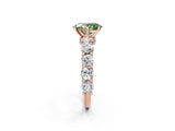 Rose gold Fancy Green Oval Cut Diamond Side Stone Engagement Ring with Four-Prong Setting_29