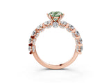 Rose gold Fancy Green Oval Cut Diamond Side Stone Engagement Ring with Four-Prong Setting_39