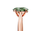 Rose gold Fancy Green Oval Cut Diamond Solitaire Engagement Ring with Cathedral Setting and Four-Prong Mount_116
