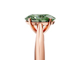 Rose gold Fancy Green Oval Cut Diamond Solitaire Engagement Ring with Cathedral Setting and Four-Prong Mount_17