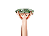 Rose gold Fancy Green Oval Cut Diamond Solitaire Engagement Ring with Cathedral Setting and Four-Prong Mount_47