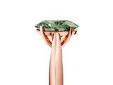 Rose gold Fancy Green Oval Cut Diamond Solitaire Engagement Ring with Cathedral Setting and Four-Prong Mount_95