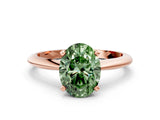 Rose gold Fancy Green Oval Cut Diamond Solitaire Engagement Ring with Classic Band and Four-Prong Setting_24