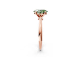 Rose gold Fancy Green Oval Cut Diamond Solitaire Engagement Ring with Classic Band and Four-Prong Setting_26