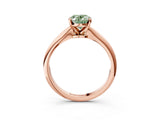Rose gold Fancy Green Oval Cut Diamond Solitaire Engagement Ring with Classic Band and Four-Prong Setting_27