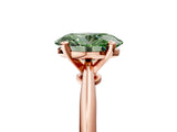 Rose gold Fancy Green Oval Cut Diamond Solitaire Engagement Ring with Classic Band and Four-Prong Setting_29