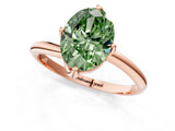 Rose gold Fancy Green Oval Cut Diamond Solitaire Engagement Ring with Four-Prong Setting and Classic Band_21