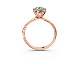 Rose gold Fancy Green Oval Cut Diamond Solitaire Engagement Ring with Four-Prong Setting and Classic Band_23