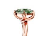 Rose gold Fancy Green Oval Cut Diamond Solitaire Engagement Ring with Four-Prong Setting and Classic Band_25