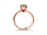 Rose gold Fancy Green Oval Cut Diamond Solitaire Engagement Ring with Round Band and Four-Prong Setting_150