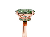 Rose gold Fancy Green Oval Cut Diamond Solitaire Ring with Classic Band and Four-Prong Setting_5