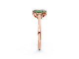 Rose gold Fancy Green Oval Cut Diamond Solitaire Ring with Flower Prong Setting and Classic Band_15