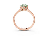 Rose gold Fancy Green Oval Cut Diamond Solitaire Ring with Flower Prong Setting and Classic Band_16