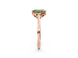 Rose gold Fancy Green Oval Cut Diamond Solitaire Ring with Flower Prong Setting and Classic Band_40