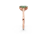 Rose gold Fancy Green Oval Cut Diamond Solitaire Ring with Flower Prong Setting and Classic Band_80