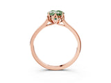 Rose gold Fancy Green Oval Cut Diamond Solitaire Ring with Flower Prong Setting and Classic Band_81