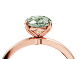 Rose gold Fancy Green Oval Cut Diamond Solitaire Ring with Thin Band and Prong Setting_16