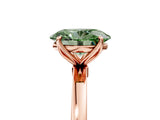 Rose gold Fancy Green Oval Cut Diamond Solitaire Ring with Thin Band and Prong Setting_17