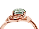 Rose gold Fancy Green Oval Cut Diamond Solitaire Ring with Twist Band and Four-Prong Setting_60