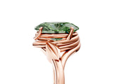 Rose gold Fancy Green Oval Cut Diamond Solitaire Ring with Twist Band and Four-Prong Setting_61