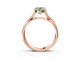 Rose gold Fancy Green Oval Cut Diamond Solitaire Twist Band Prong Setting Ring_82