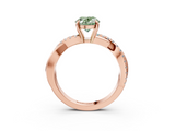 Rose gold Fancy Green Oval  Cut Diamond Twisted Band with Pavé Setting and Four-Prong Setting_24