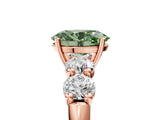Rose gold Fancy Green Oval  Cut Five-Stone Prong Set Diamond Ring with Classic Band_37
