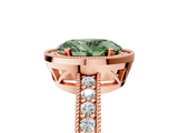 Rose gold Fancy Green Oval  Cut Halo Diamond Pave Band Ring with Four-Prong Setting_30