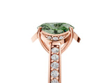 Rose gold Fancy Green Oval  Cut Halo Diamond Ring with Channel Set Band and Four-Prong Setting_38