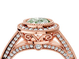 Rose gold Fancy Green Oval Cut Halo Diamond Split Shank Pave Ring_4